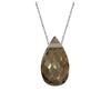 [Q6775] - Silver 'Meghan' Smoky Quartz Silver Necklace (rhodium-plated) - 15x8 Mm