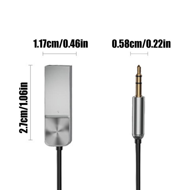 Беспроводной вспомогательный адаптер для автомобиля Автомобильный беспроводной радиопередатчик Громкая связь Музыкальный плеер Подключи и играй Звук Hi-Fi