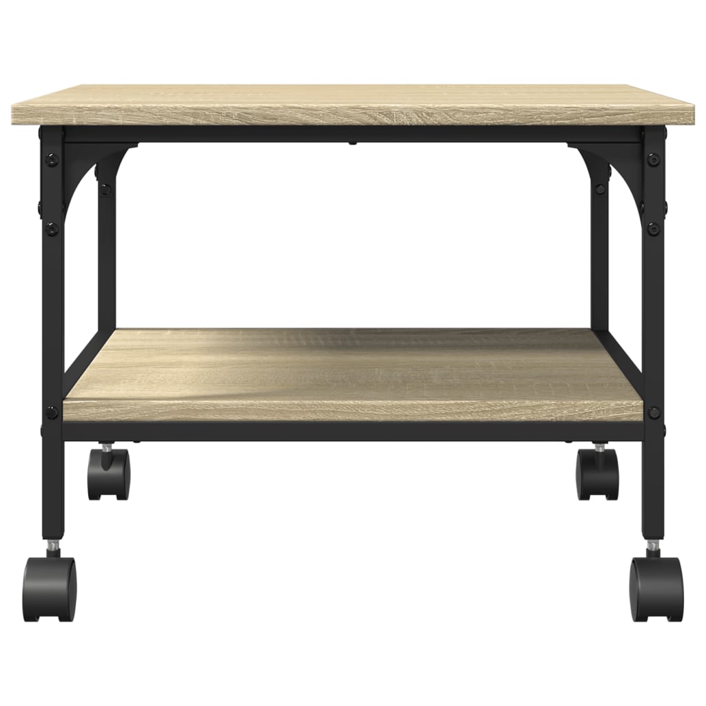 Printer Stand with 2 Shelves Sonoma Oak Finish 50 x 40 x 38 cm