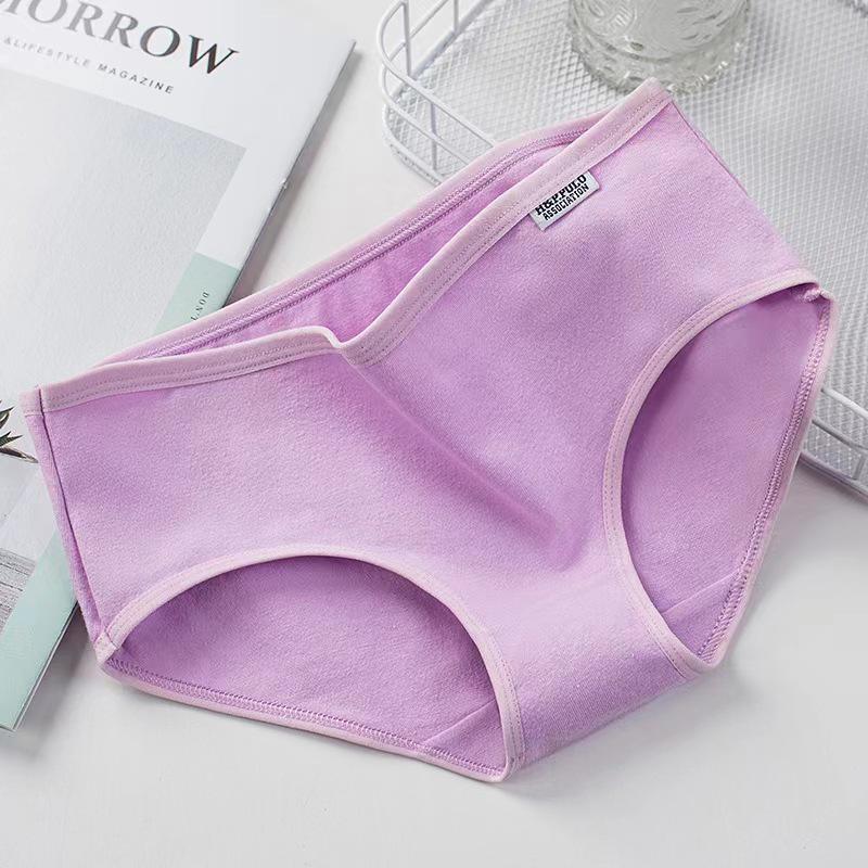 A001 Women's Mid-Low Waist Pure Cotton Breathable Red Triangle Panties