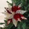 29cm Artificial Christmas Flower Velvet Christmas Tree Wreath Christmas Poinsettia  Xmas Party