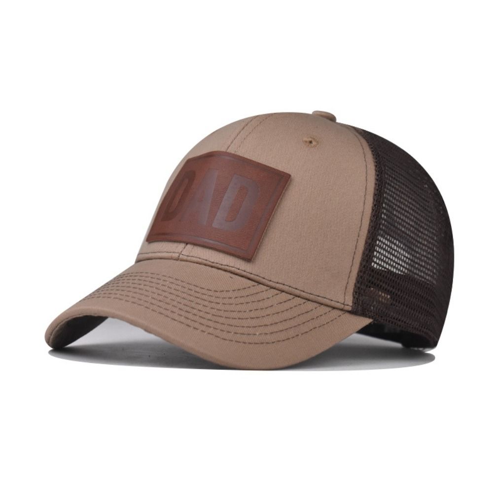 DAD Leather Label Baseball Cap Breathable Dad Hat Casual Mesh Trucker Hat For Men