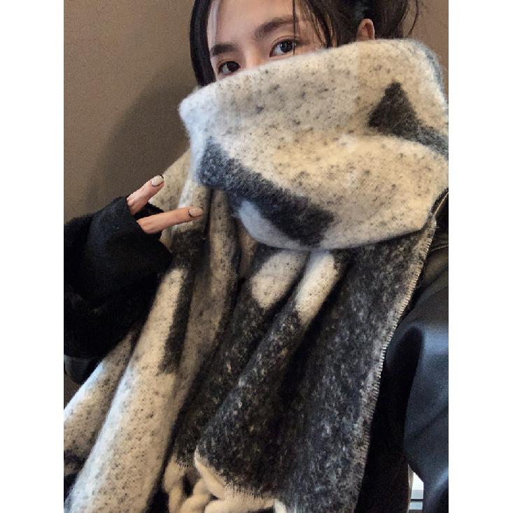 F-Word южнокорейский новый мохеровый шарф с плетением из жареного теста, женская зимняя шаль, утолщенный высококачественный плюшевый шарф, сохраняющий тепло