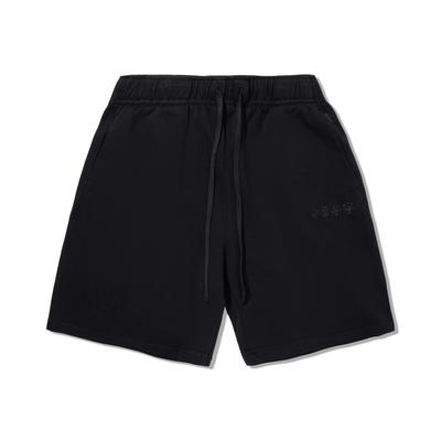 Li Ning Однотонные шорты средней посадки с кулиской, дышащие, универсальные, свободные, повседневные, мужские шорты, черные AKSV715-2