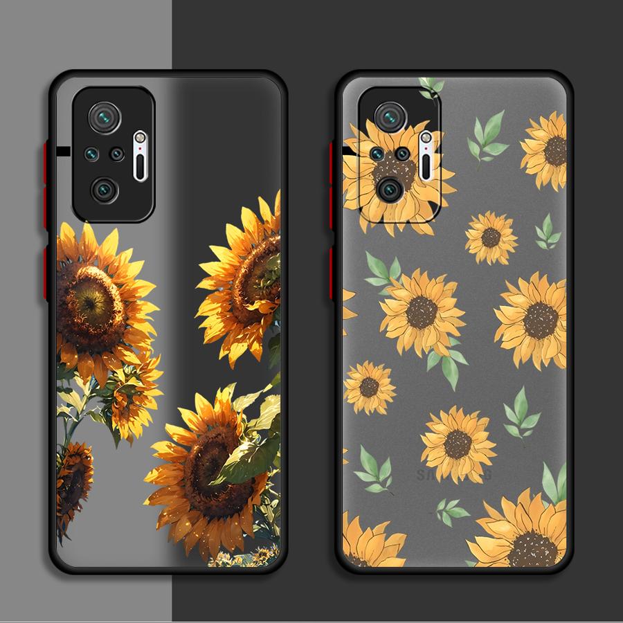Чехол-накладка для телефона Funda Back для Xiaomi Redmi Note 14 12 11 A4 13 Pro Plus 14C 10 9S 13C Цветок Подсолнух Искусство