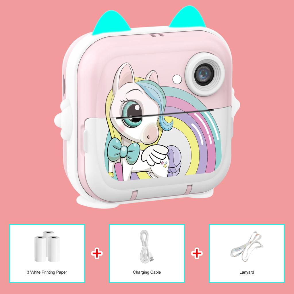 Kids Camera Instant Print Boys Girls Gift Children Digital Video Camera Po Thermal Printing 32G Card Educational Toys