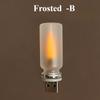 Car USB Flame Flickering Night Light Frosted Clear Glass LED Flickering Dynamic Candle Light DIY Car Home Atmosphere Lighting Neon Lights 4