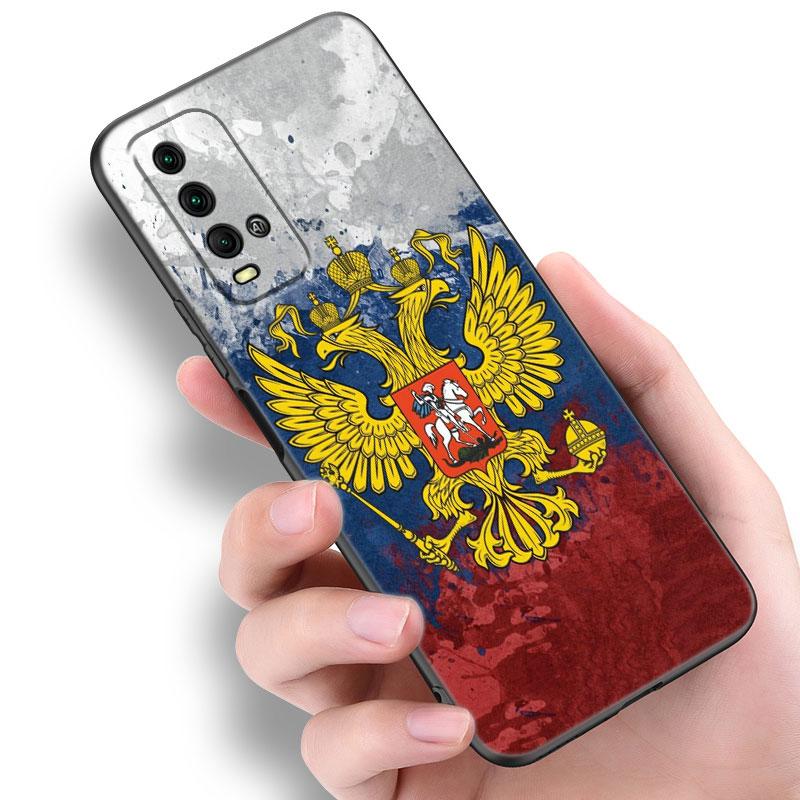 Чехол для телефона с эмблемой российского флага для Xiaomi Redmi Note 5 6 9T K20 K40 K50 Pro 7A 8A 9A 9C 9i 10A 10C A1 S2, черный чехол из ТПУ