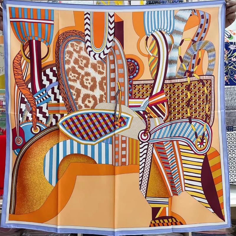 Spring Temperament Saddle Pad 90 Twill Silk Square Scarf Women'S Mulberry Silk Scarf Silk Scarf Small Shawl