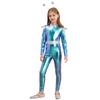 Kids Alien Cosplay Costume Long Sleeve Full Length Bodysuit Alien Hair Hoop Halloween Dress Up Party Costume Set
