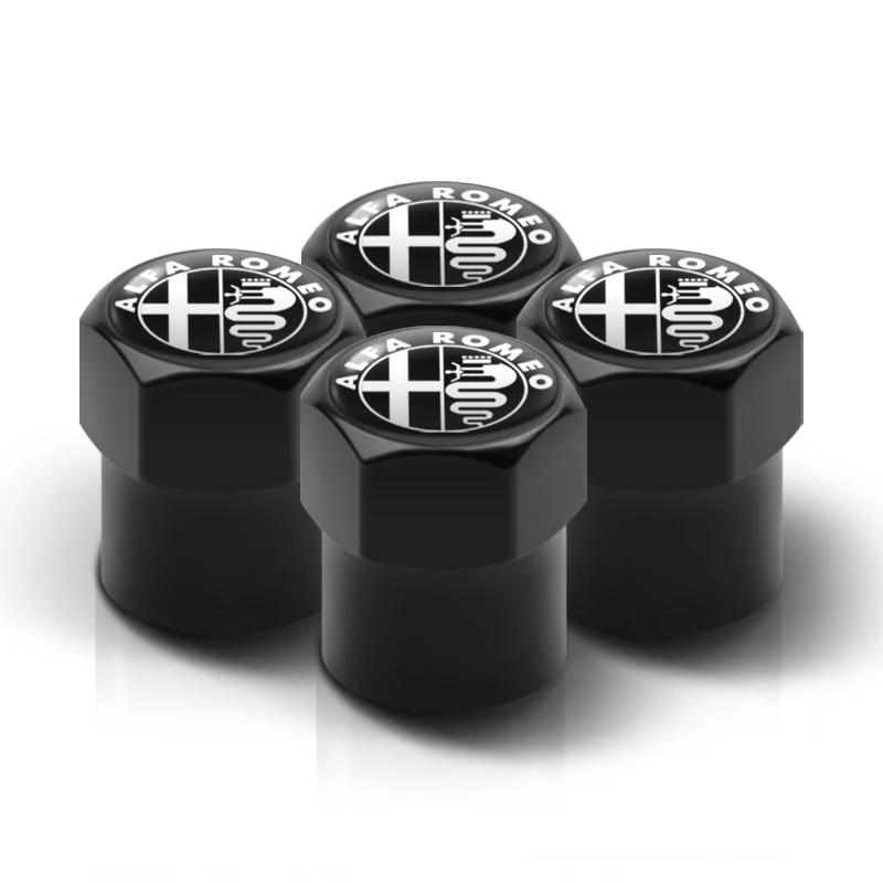 Car Stickers For Alfa Romeo for 3D Metal Tire Valve Caps Car Tyre Air Stems Cover For Alfa Romeo Giulia Stelvio Giulietta 156 1
