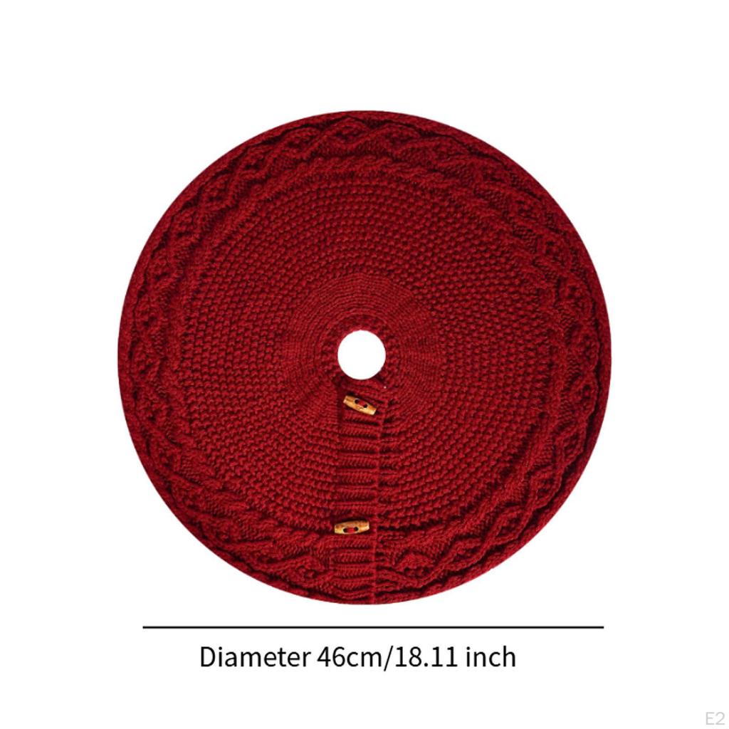Красная юбка для рождественской елки 18,11 дюйма в диаметре, многоразовый круглый коврик-украшение для помещений
