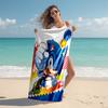 1pc S-Sonic (5) Beach Towel, Comfortable and Thick, and Swimming/Bath/Picnic/Camping Towel, Suitable for Seaside Beaches