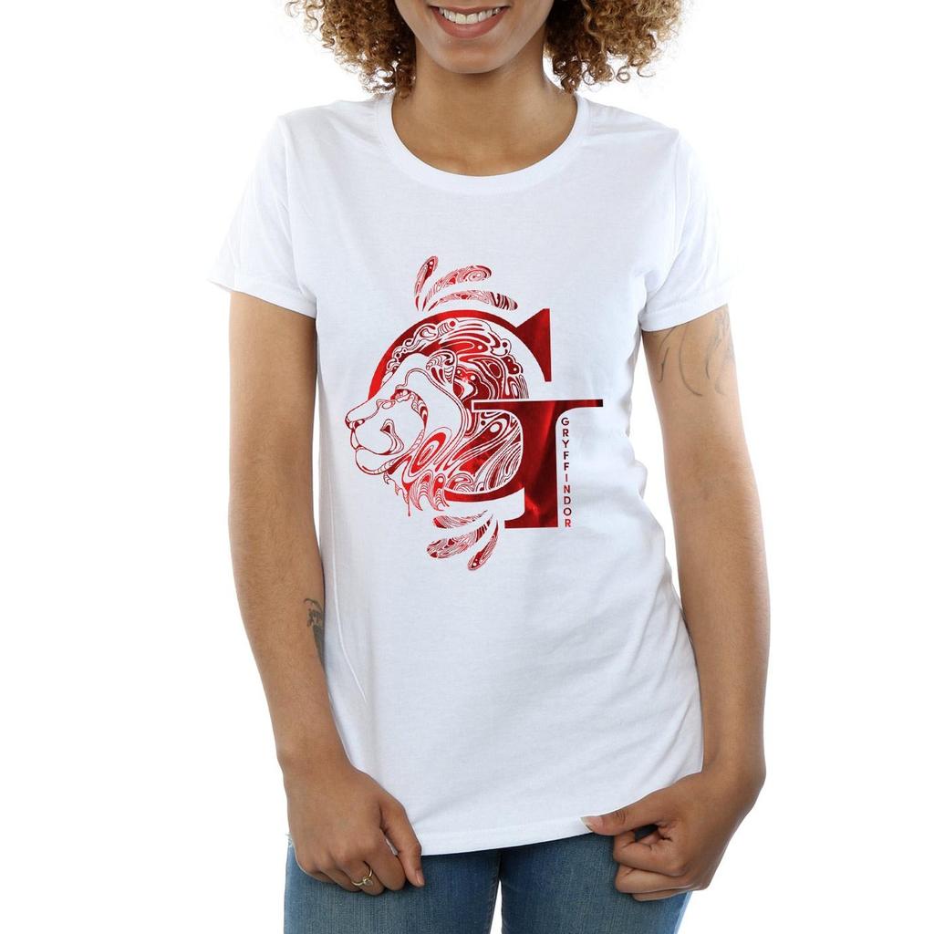 Harry Potter Womens/Ladies Gryffindor Lion Cotton T-Shirt