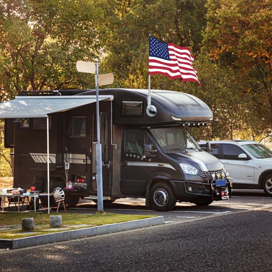 Крепление для флага автофургона, основание для флагштока автофургона, установка без повреждений, крепление для флагштока из алюминиевого сплава, универсальное основание для флагштока на открытом воздухе