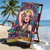 Custom Name Personalized Marilyn Monroe Print Beach Towel, for Trip Camping Beach Party Home Decor, Birthday Gift for Family & Friends
