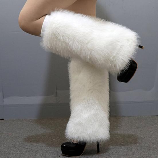 Leg Warmers Stretchy Coldproof Comfy Autumn Winter Women Warm Faux Fur Boot Stockings Daily Wear