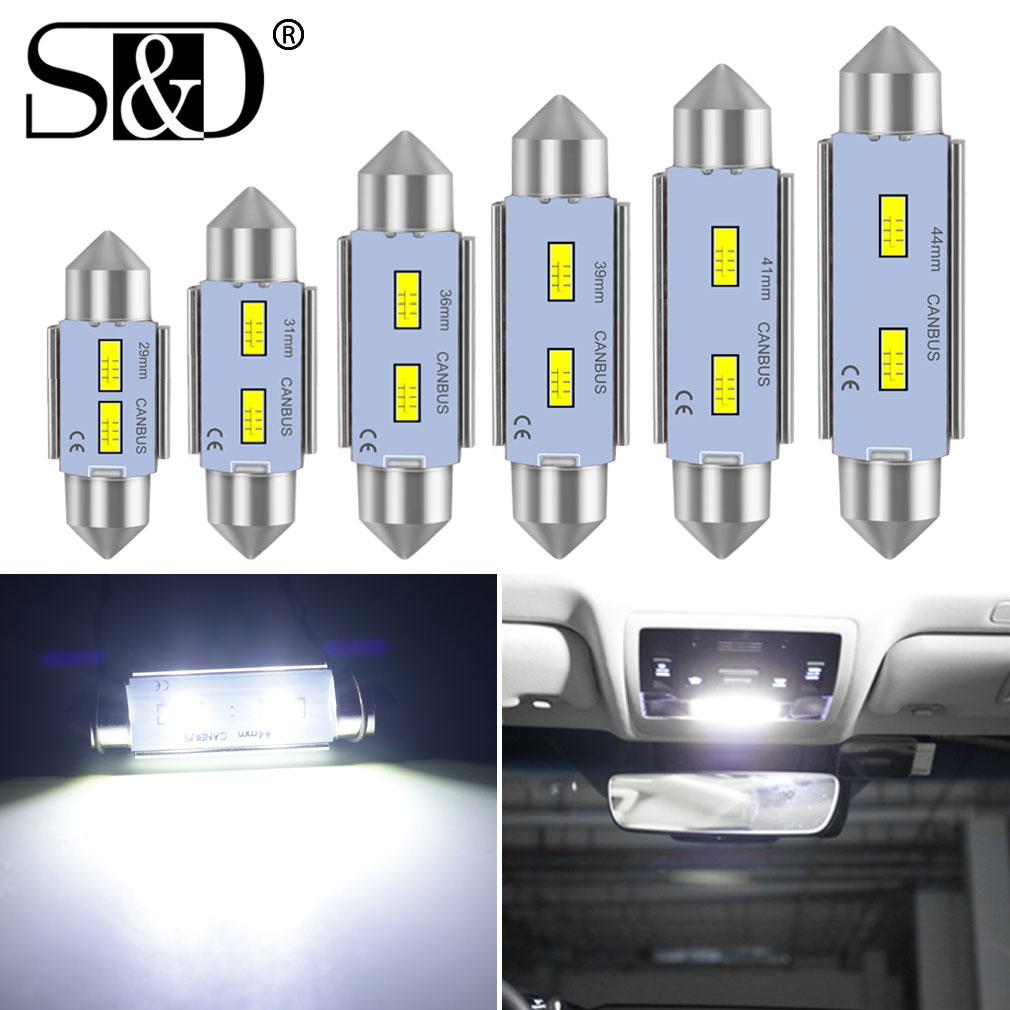 1 шт. C5W светодиодная лампа Canbus CSP C10W светодиодная гирлянда 29 мм 31 мм 36 мм 39 мм 41 мм 44 мм освещение салона автомобиля купольная лампа для чтения номерного знака белый 12 В