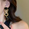 Crystal Vintage Earrings Women Ear Jewelry Rhinestone Stud Earrings Leopard Pendant Earrings  Gift