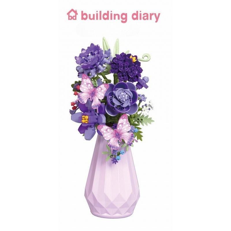 Romantic Flower Bouquets Building Blocks Set - Floral Assembly Construction Toy For  Holiday Gift Idea