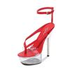 190 Series 15cm Heel 4.5cm Platform Flip Sexy Super High Heels Stiletto Sandals Transparent Crystal Shoes LFD