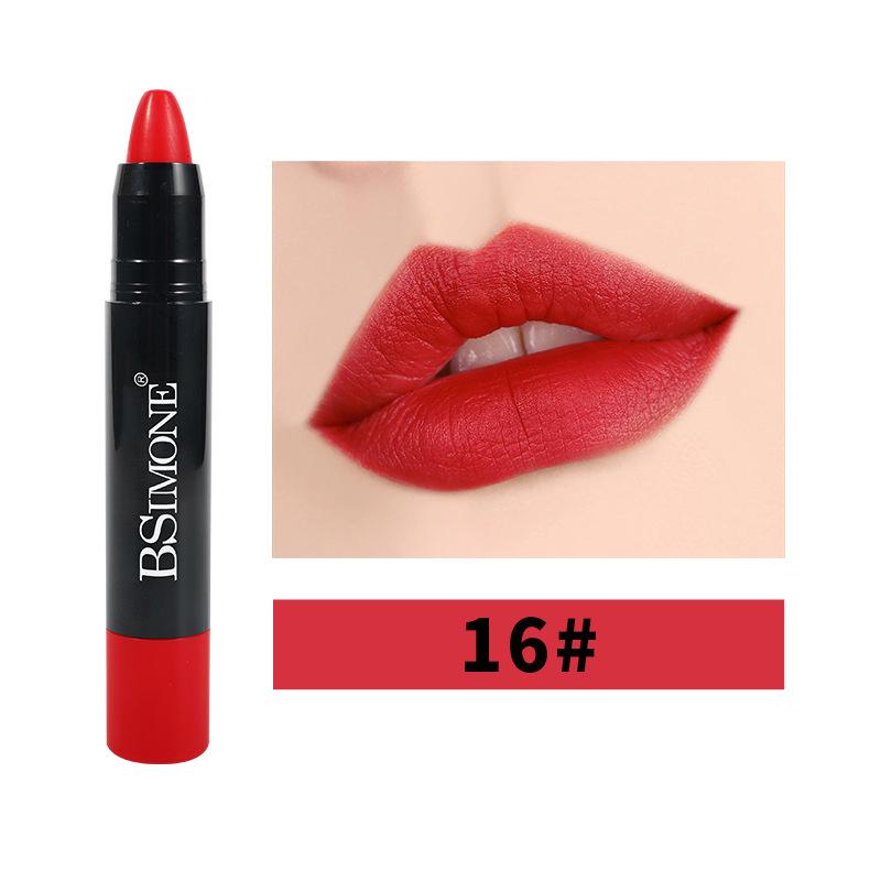 Матовая помада с антипригарным покрытием, водостойкая, долговечная, с крючком, гладкая бархатная помада-карандаш