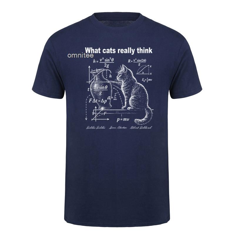 New Summer Physics Cat Graphic T Shirt What Cats Really Think Cat Unisex Short Sleeve Streetwear Tops HJ076