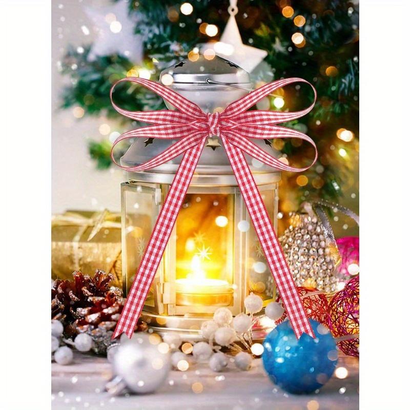 1pc/Red And White Plaid Ribbon, Valentine Bow Ribbon, Plaid Fabric Crafts Plaid Ribbon Rolls Are Used For Valentine's Day Party Decorations