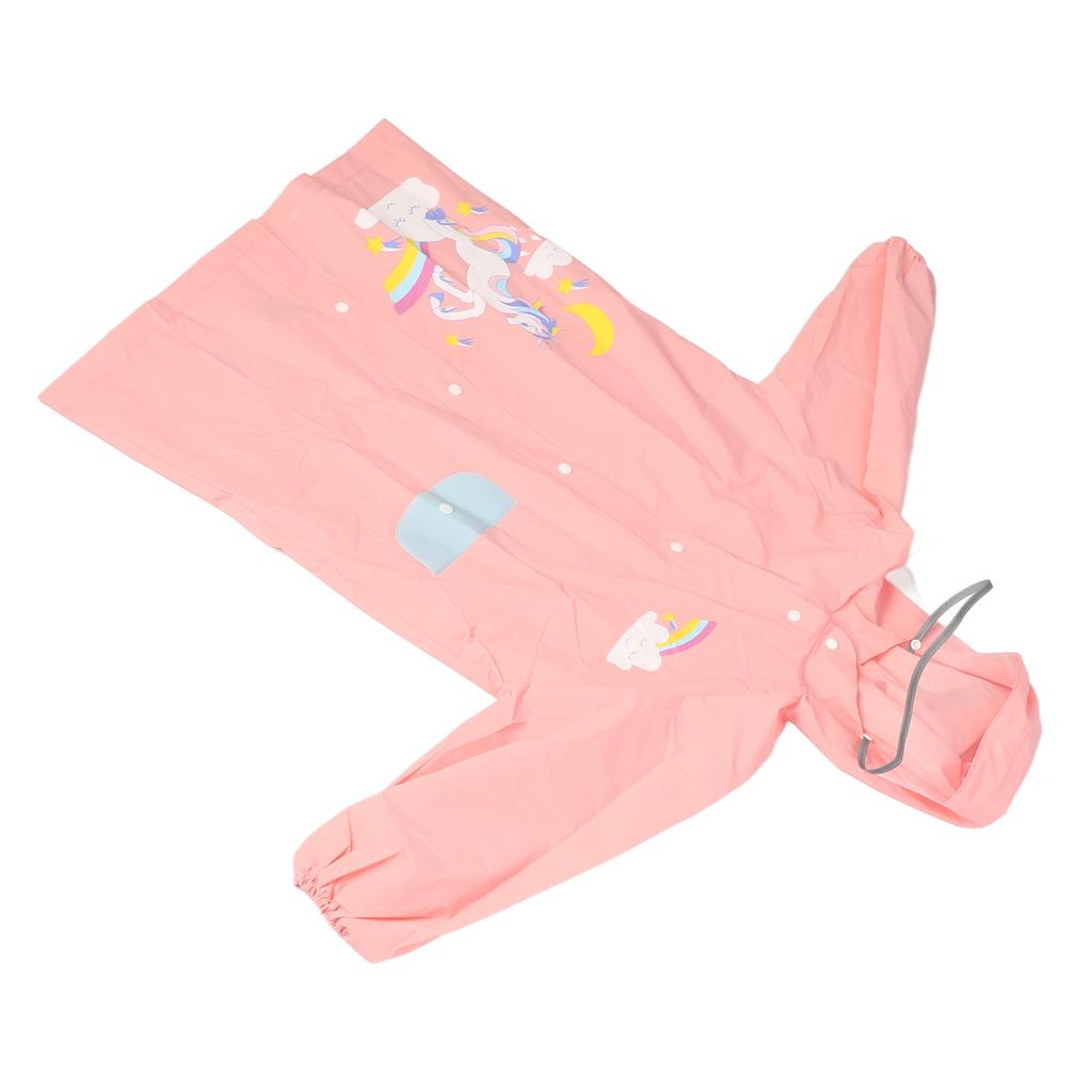Kids Rain Ponchos with School Bag Cover Reusable Snap Button Kids Rain Jacket Raincoat for Outdoor