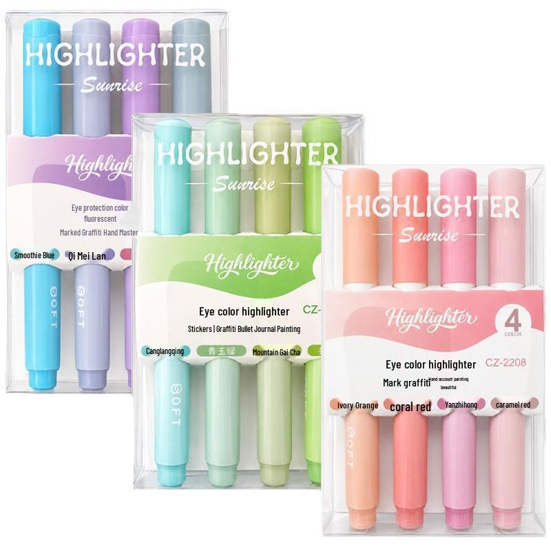 New Gradient Morandi Highlighter Pen Set - Large Capacity, Eye-Friendly Fluorescent Colors