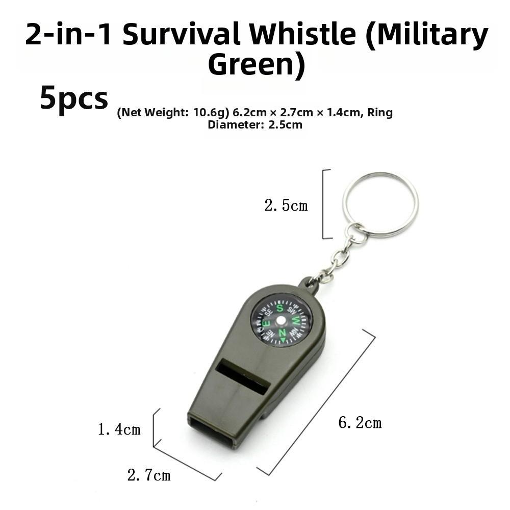 1/5pcs ABS Material Emergency Safety Tool with Compass Loud Sound Whistle Camping Hiking Whistles