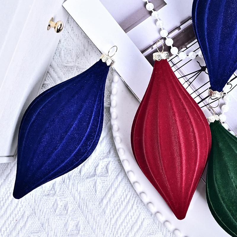 Пластиковые конусные украшения из бархата с флокированием — елочные украшения для витрин магазинов