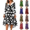 Christmas Party Printed Dresses For Women Vintage Christmas Midi Dress Casual Dresses Cocktail Dress Party Festive Dresses