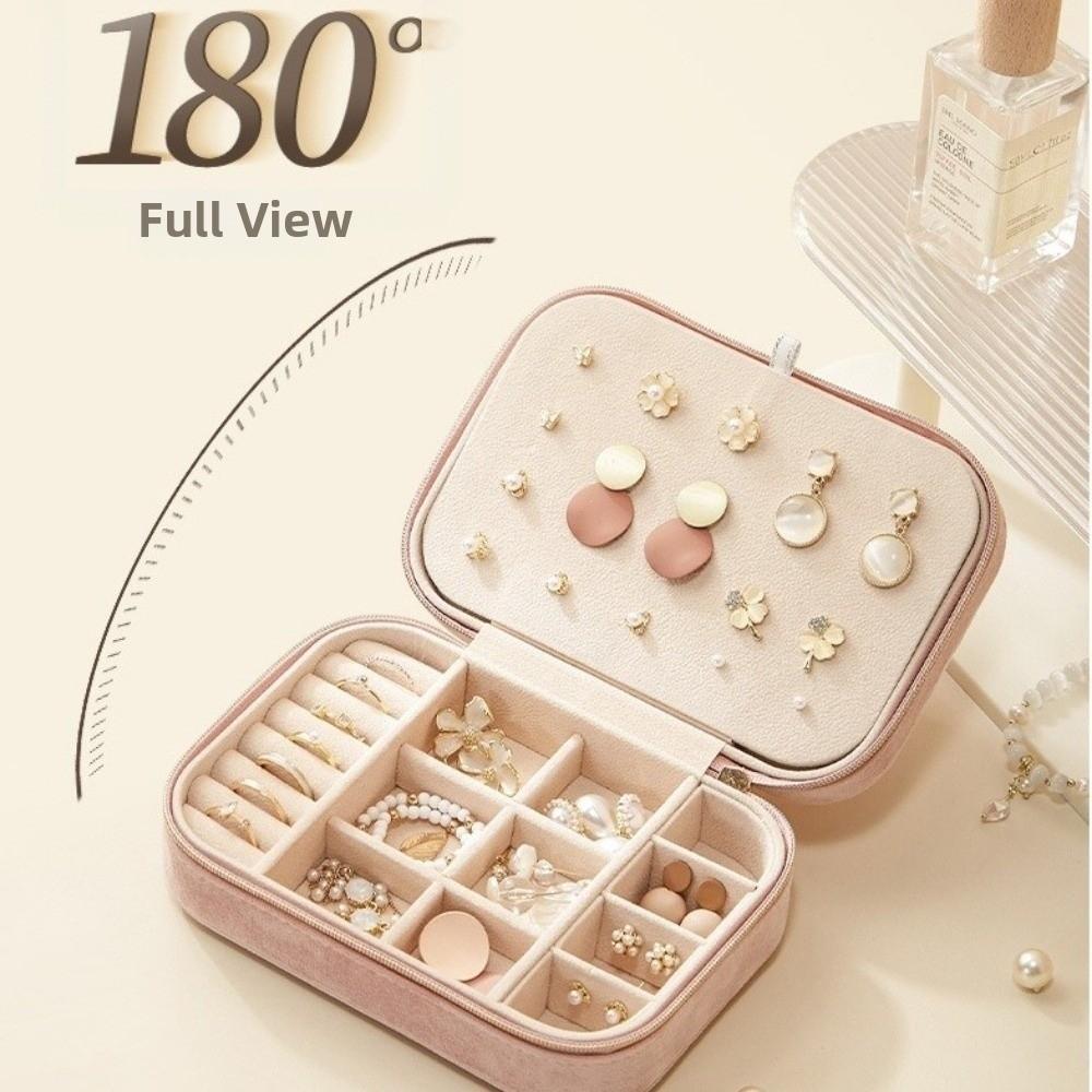 Large Capacity Velvet Jewelry Box 2 Layer Jewelry Case Vintage Ring Case Girlfriend