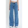 Blue Snow Wash High Waist Wide Leg Jeans