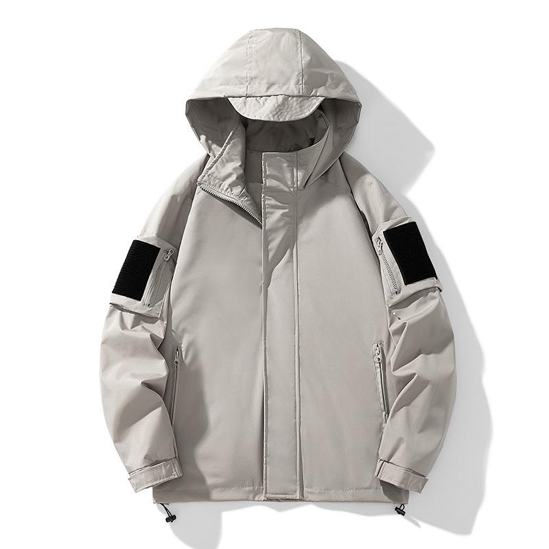Мужская весенне-осенняя куртка с капюшоном, свободная утолщенная куртка, уличная куртка