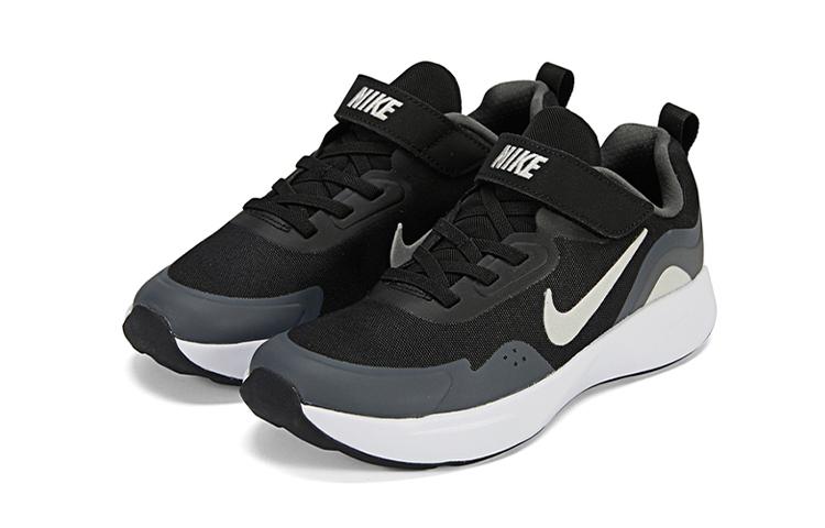 Nike Wearallday Износостойкие Дышащие Низкие Детские Беговые Кроссовки Черный Белый Серый Дети Возраст 3 7 Лет CJ3817-011