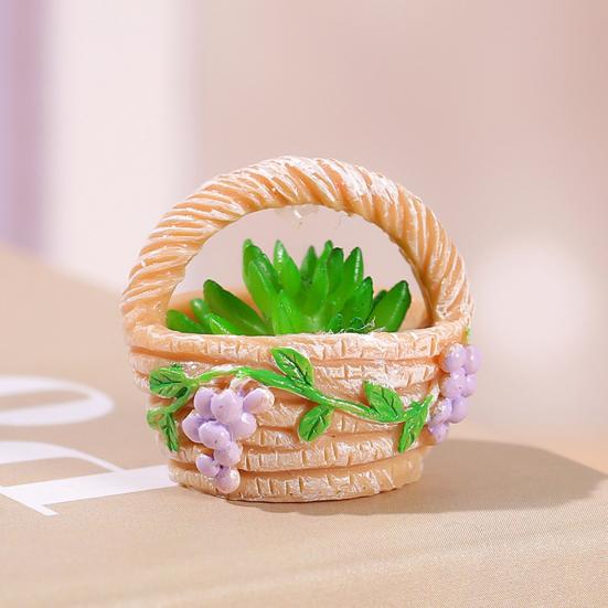 4 шт. с корзиной для растений, миниатюрный небьющийся слон, очаровательный сказочный садовый орнамент