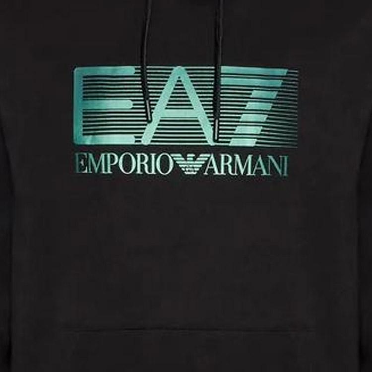 Emporio Armani Ss22 Серия Ea7 Худи с принтом логотипа-буквы с длинным рукавом Мужская толстовка Черный 6LPM62-PJ05Z-1200