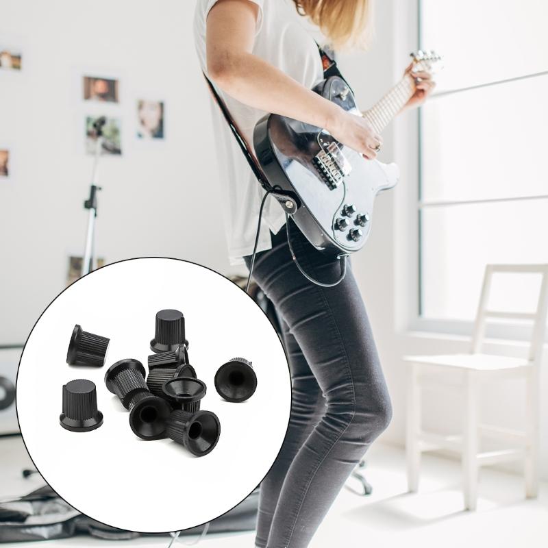 10 шт. Ручка управления потенциометром 6 мм Рифленое отверстие вала Ручка усилителя Пластиковые ручки для электрогитары Легко установить