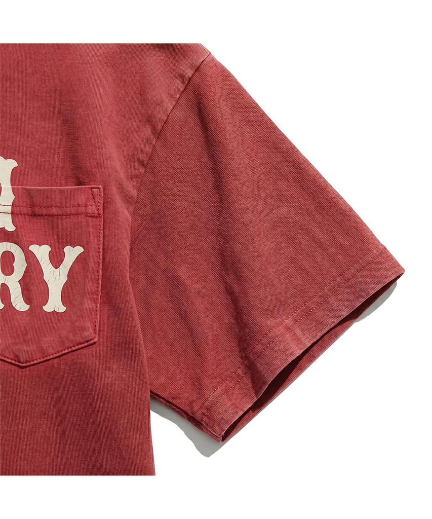 EXTRAORDINARY Pigment Ranch Pocket Tee Red