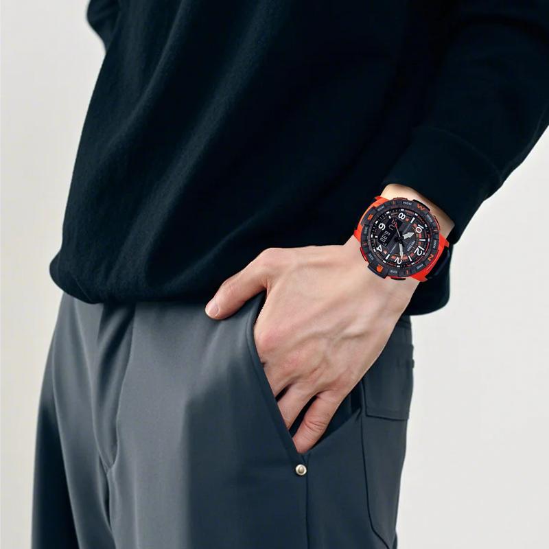 Casio CASIOPRO Серия TREK-Серия PRT Четырехсенсорные Многофункциональные Часы для Альпинизма и Активного Отдыха Кварцевый Механизм Резиновый Ремешок Японские и PRT-B50-4PR