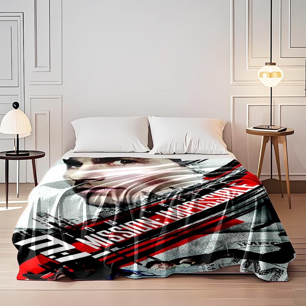 "Mission: Impossible Poster Themed Blanket – Flannel blanket for bedroom, living room, sofa, and nap sofas"