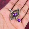 Подвеска из фиолетовой меди и бирюзы, ювелирные изделия из стерлингового серебра 925 пробы, подвеска из драгоценных камней, подарок для ее изысканных ювелирных изделий ручной работы