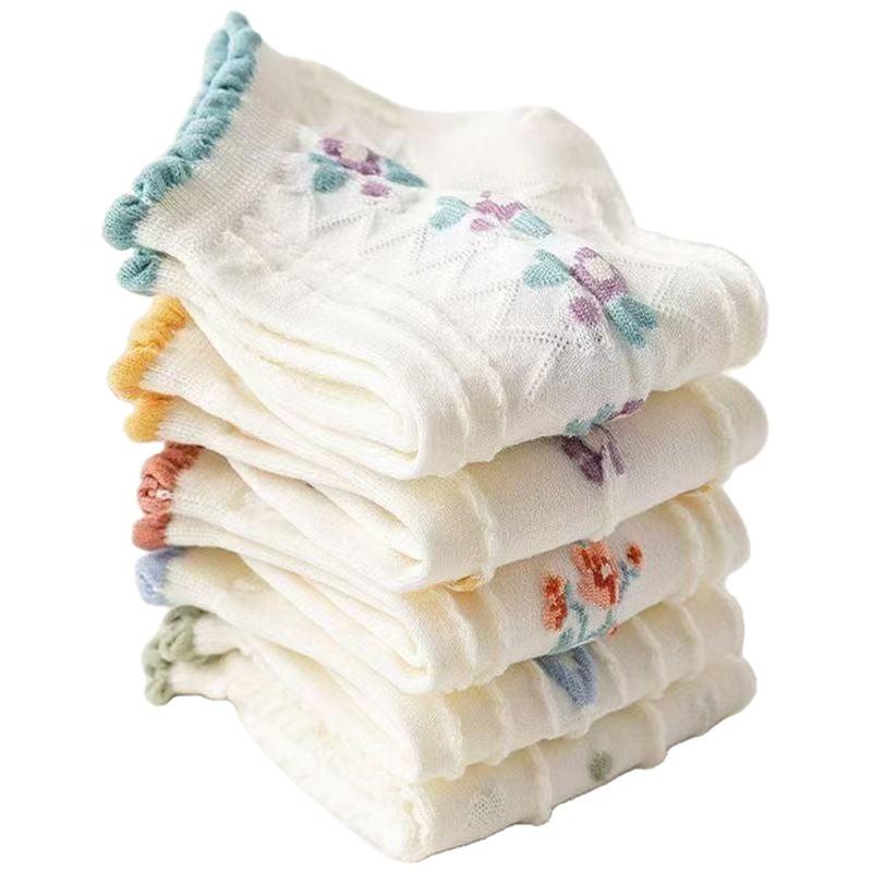 5 пар Модных и милых женских носков с низким вырезом для весны и осени с кружевом, женские носки с коротким голенищем, летние носки-лодочки