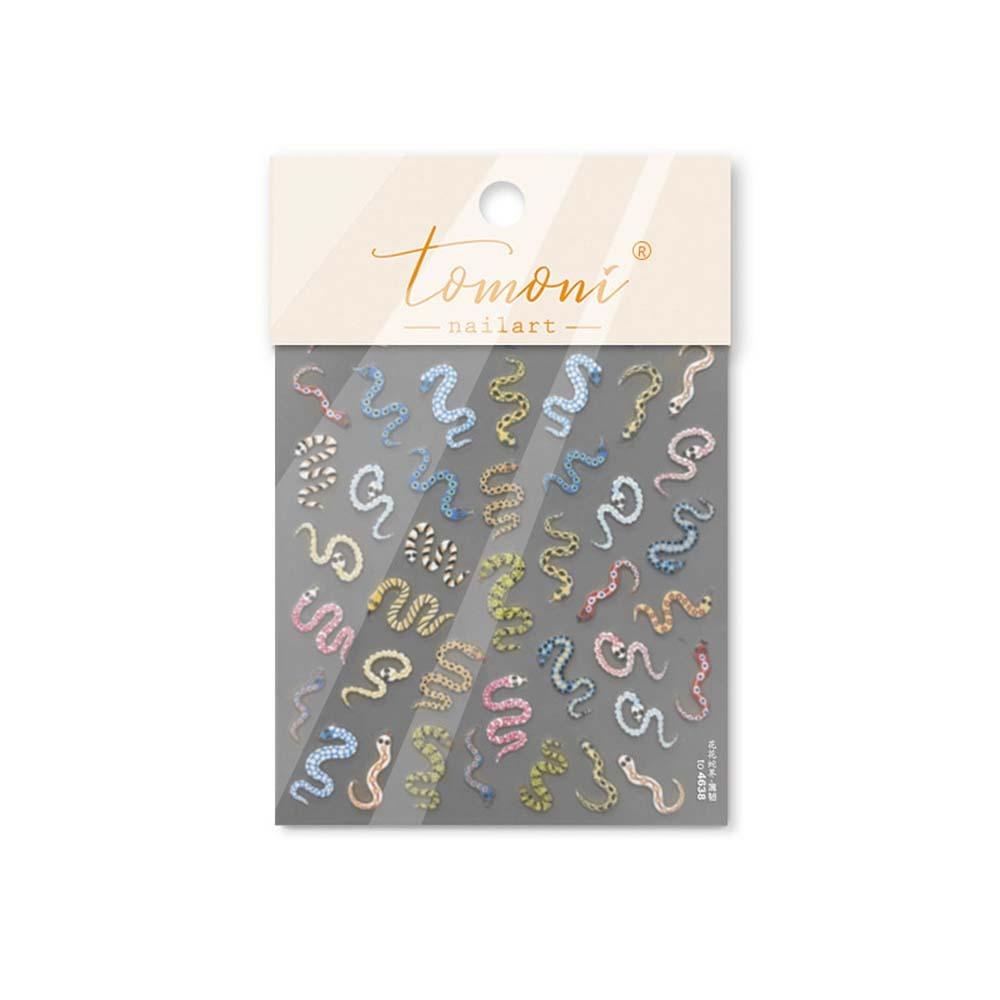 3D Pearl Bow Chinese New Year Nail Sticker Peony Flower Snake Nail Decoration  Nail Salon