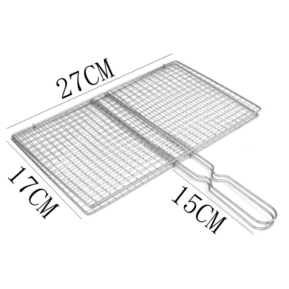 Hot Iron Barbecue Net Silvery Barbecue Vegetable Clip Grilled Fish Net Picnic