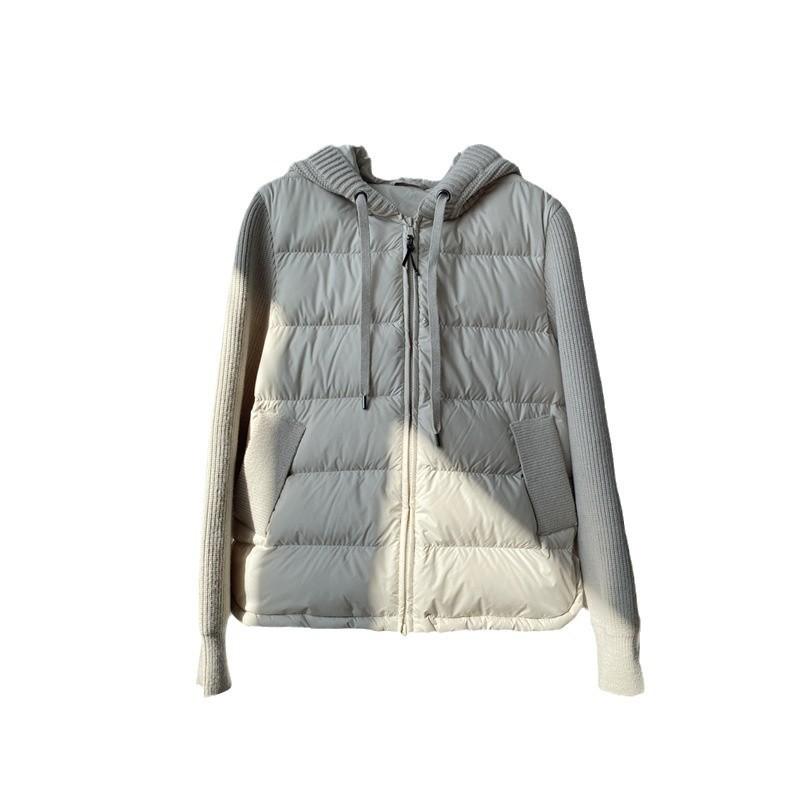 Womens Short Puffer Coat With Stand Collar 90% White Duck Down Fill Loose Fit Warm Winter Jacket Daily Wear