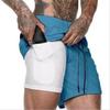 Спортивные шорты мужские Спортивная одежда Двухслойные шорты для бега Пляжные шорты Летние Для спортзала Фитнес Тренировки Бег Короткие штаны