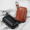 Stylish Genuine Leather Car Key Fob Case Cover Keychain Zipper Bag Protector